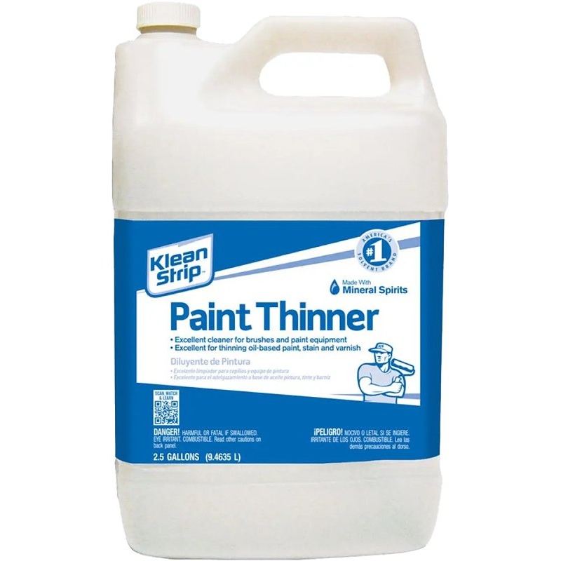 Klean Strip EKPT94401 Paint Thinner, Liquid, Free, Clear, Water White, 2.5 gal, Can, Pack of 2