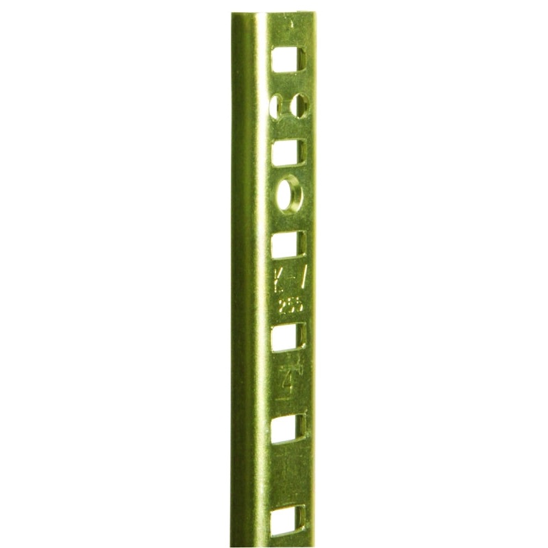 Knape & Vogt 255 PK255 BR 72 Shelf Standard, 500 lb, 23 ga Thick Material, 5/8 in W, 72 in H, Steel, Brass