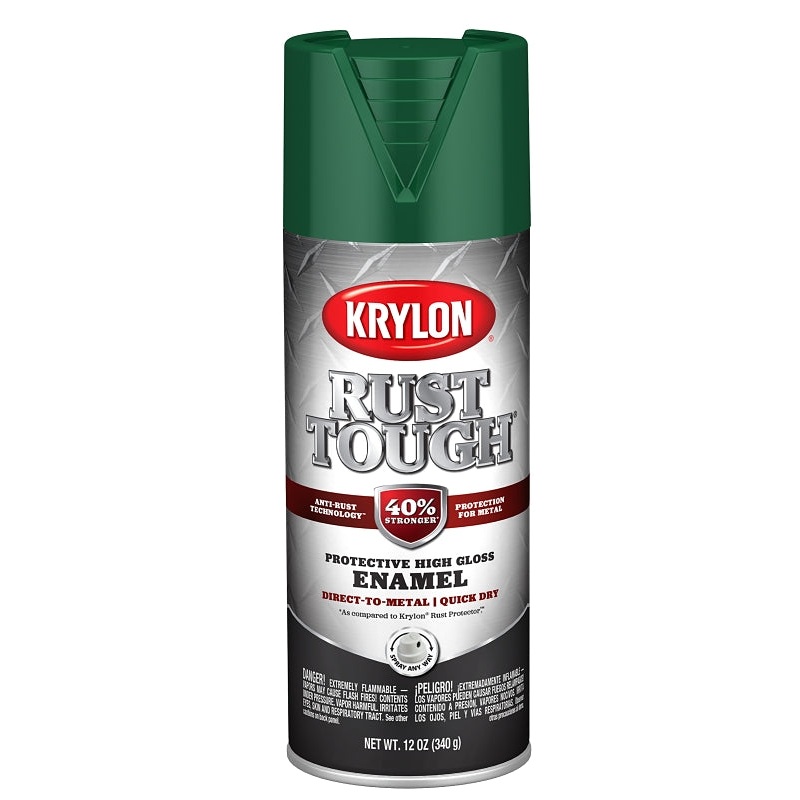 Krylon RTA9215 Rust Preventative Spray Paint, Gloss, Forest Green, 12 oz, Can, Pack of 6