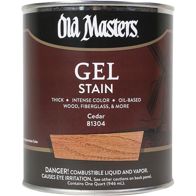 Old Masters 81304 Gel Stain, Cedar, Liquid, 1 qt, Can