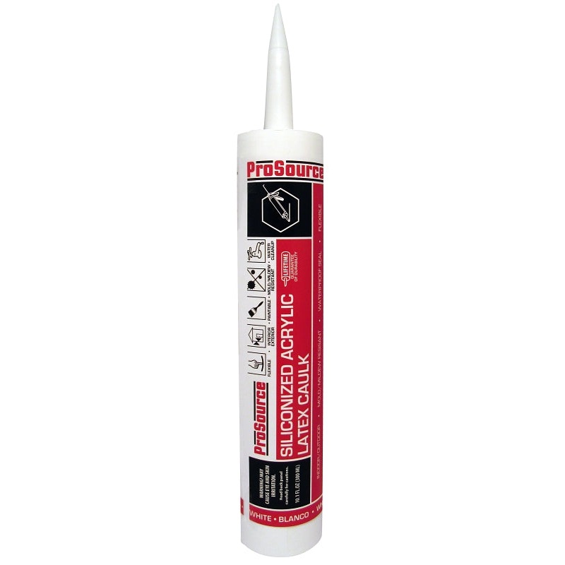 ProSource 78502CA Acrylic Sealant Caulk, White, 10.1 oz Cartridge, Pack of 12