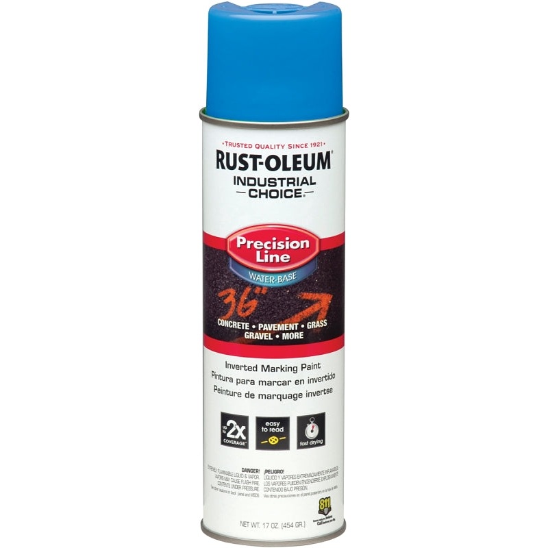 Rust-Oleum 205176 Inverted Marking Spray Paint, Fluorescent Blue, 17 oz, Can