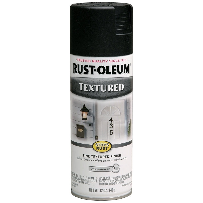 Rust-Oleum 7220830 Textured Rust Spray Paint, Textured, Black, 12 oz, Can