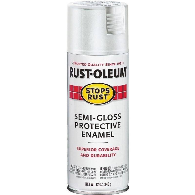 Rust-Oleum 7797830 Rust Preventative Spray Paint, Semi-Gloss, White, 12 oz, Can