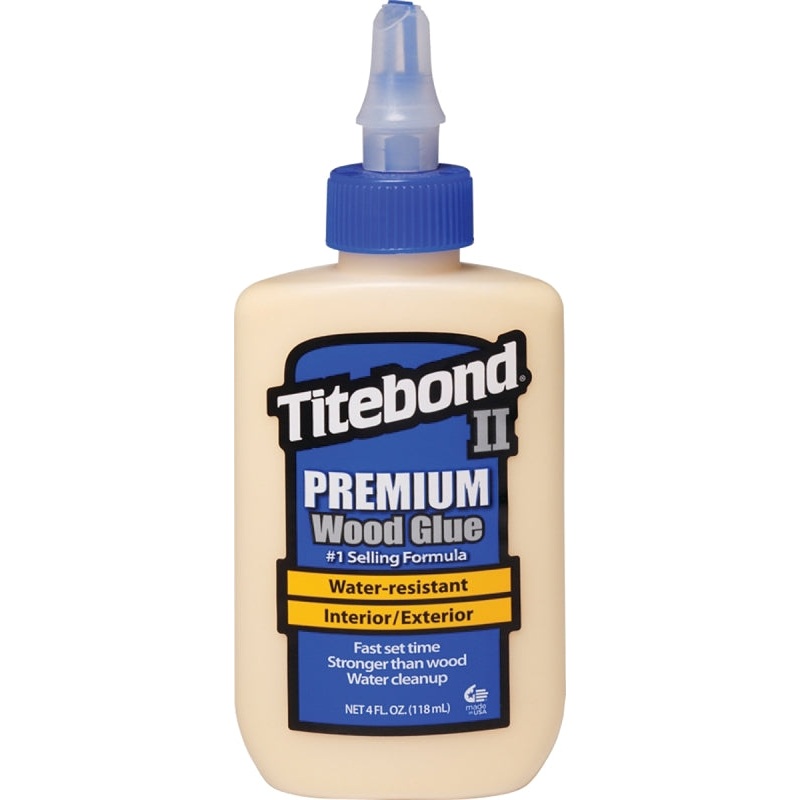 Titebond II 5002 Wood Glue, Yellow, 4 oz Bottle