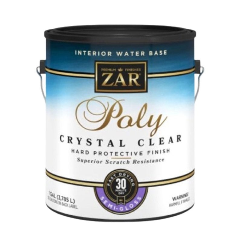 Aqua ZAR 34513 Polyurethane, Semi-Gloss, Liquid, Crystal Clear, 1 gal, Can, Pack of 2