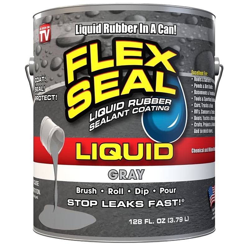 Flex Seal LFSGRYR01 Rubberized Coating, Gray, 1 gal, Can