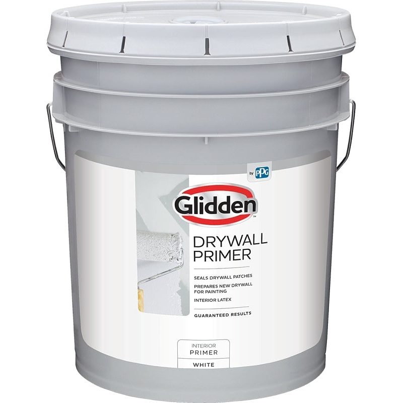 Glidden GLDPIN60WH/05 Interior Drywall Primer, Flat, White, 5 gal, Can