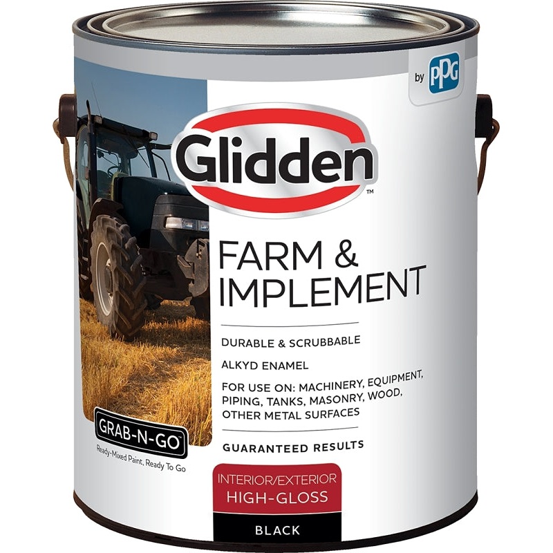 Glidden GLFIIE50BL-01 Exterior Paint, High-Gloss, Black, 1 gal, Pack of 4