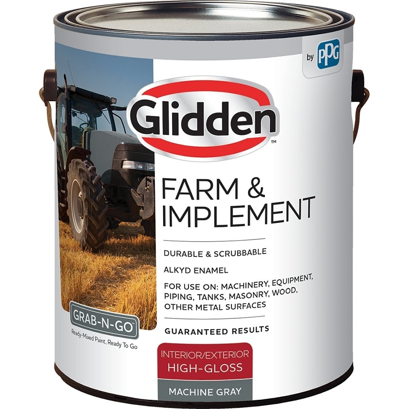 Glidden GLFIIE50MG-01 Exterior Paint, High-Gloss, Machine Gray, 1 gal, Pack of 4