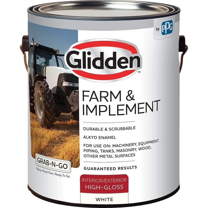 Glidden GLFIIE50WH-01 Exterior Paint, High-Gloss, White, 1 gal, Pack of 4