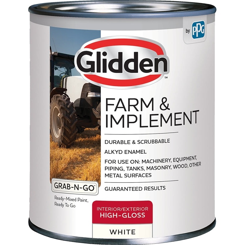 Glidden GLFIIE50WH-04 Exterior Paint, High-Gloss, White, 1 qt, Pack of 4