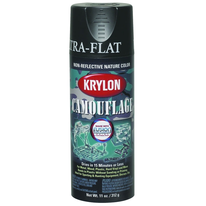 Krylon K04291777 Camouflage Spray Paint, Flat, Camouflage Khaki, 12 oz