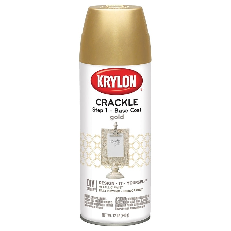 Krylon K08410007 Metallic Spray Paint, Metallic, Gold, 12 oz, Can