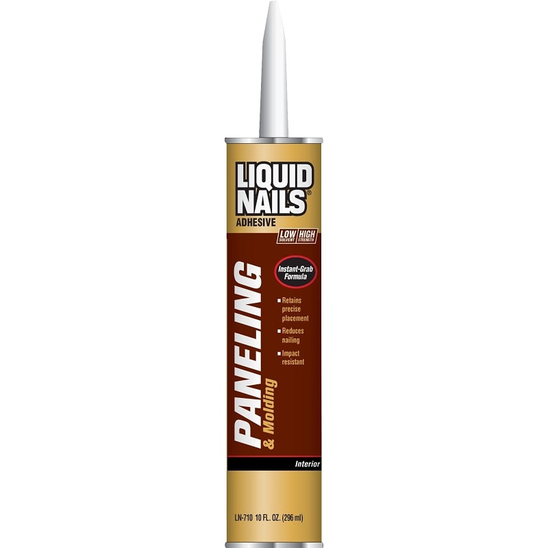 Liquid Nails LN-710 Paneling and Molding Adhesive, Tan, 10 oz, Pack of 12