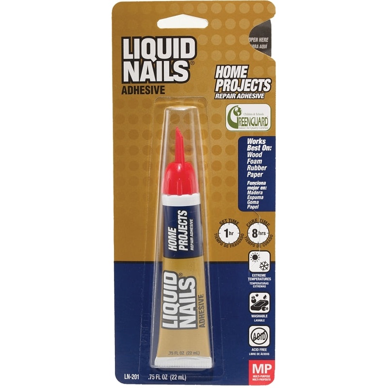 Liquid Nails PG-00 Perfect Glue Adhesive, Clear, 0.75 oz Squeeze Tube