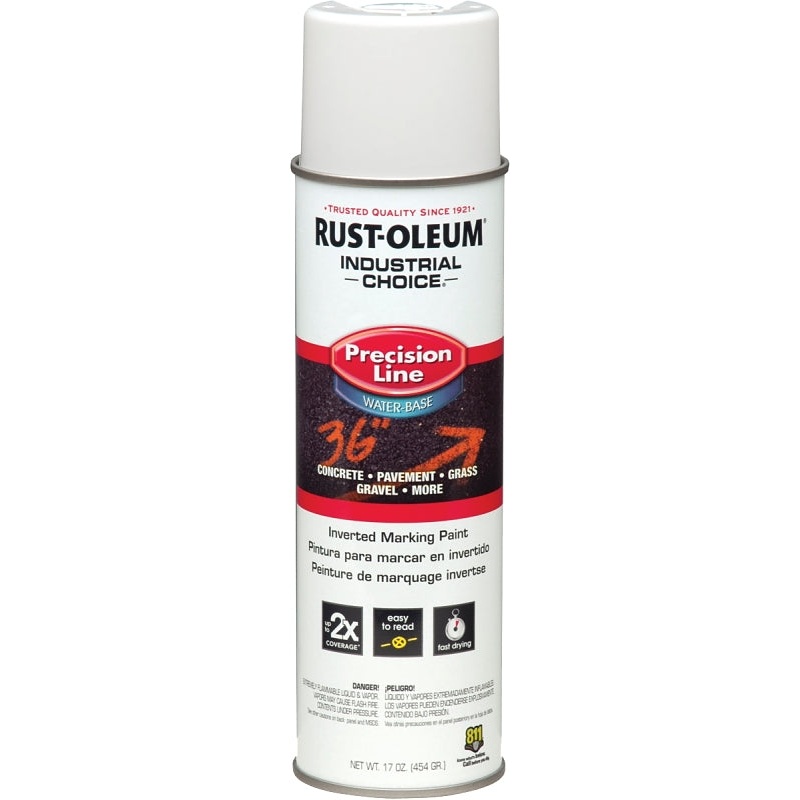 Rust-Oleum 203039 Inverted Marking Spray Paint, Water Base, <5 min Drying, White, 17 oz Can