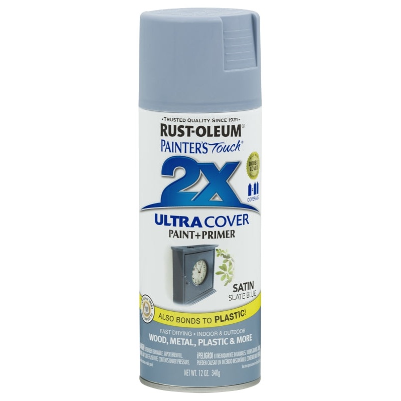 Rust-Oleum 249066 Spray Paint, Satin, Slate Blue, 12 oz, Can