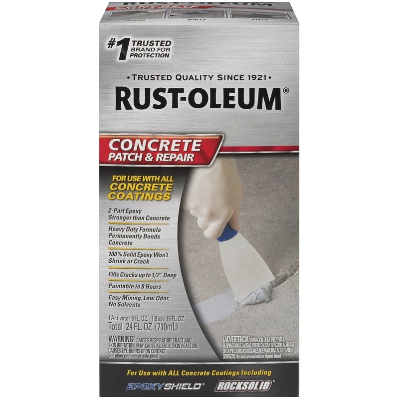 Rust-Oleum 301012 Patch and Repair Kit, Amine Cured Epoxy Resin, Gray, 24 oz Box, Pack of 4