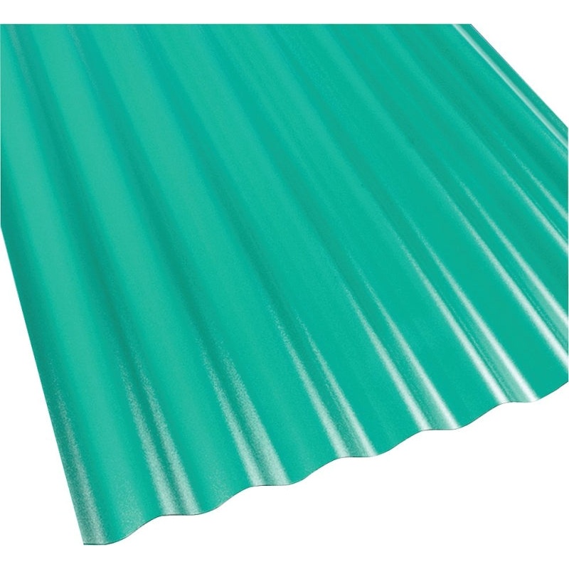 Suntop 108976 Corrugated Roofing Panel, 8 ft L, 26 in W, 0.063 Thick Material, PVC, Rain forest Green, Pack of 10