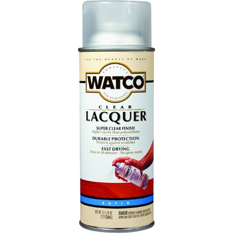 Watco 63281 Lacquer Spray Paint, Liquid, Clear, 11.25 oz, Aerosol Can