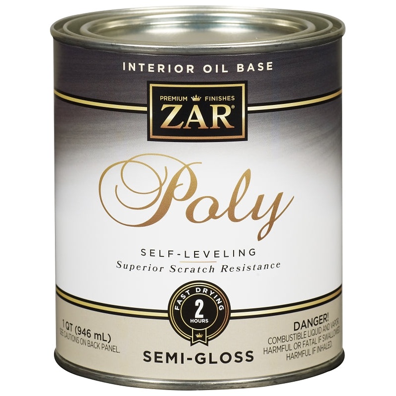 ZAR 33012 Polyurethane, Semi-Gloss, Liquid, Clear, 1 qt, Can