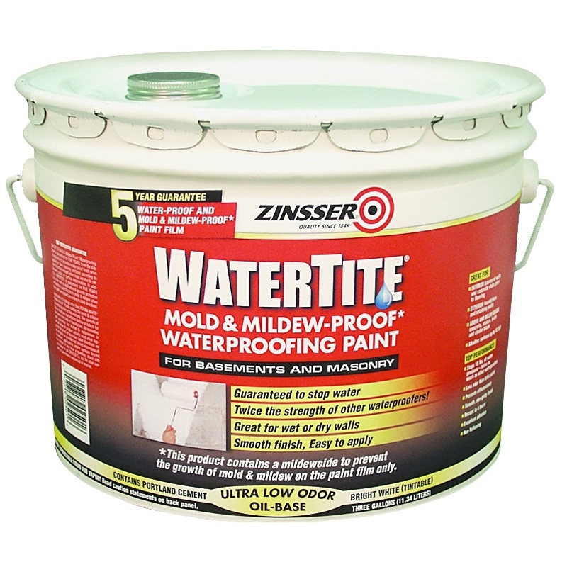 ZINSSER WATERTITE Mold & Mildew-Proof 5003 Waterproofing Paint, White, 3 gal Pail
