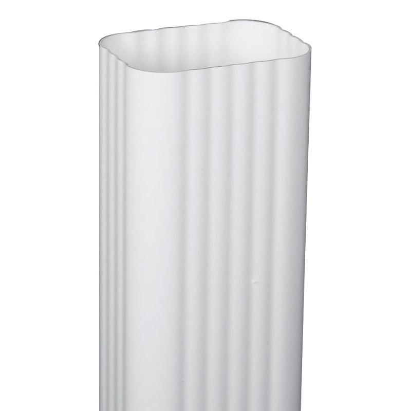 Amerimax M0793 Traditional Downspout, 3 in W, 4 in L, Vinyl, White, Pack of 6