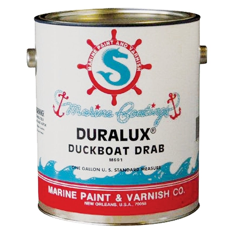 Duralux M691-1 Marine Enamel, Flat, Camouflage Duckboat Drab, 1 gal Can, Pack of 4