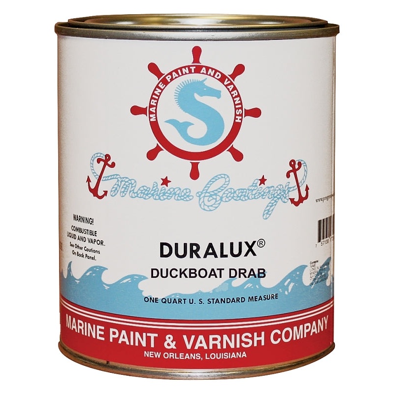 Duralux M691-4 Marine Enamel, Flat, Camouflage Duckboat Drab, 1 qt Can, Pack of 4