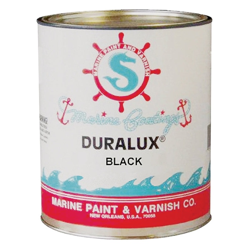 Duralux M722-4 Marine Enamel, High-Gloss, Black, 1 qt Can, Pack of 4