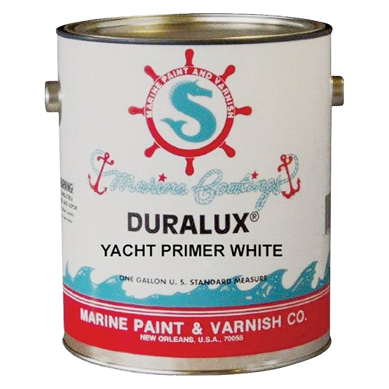 Duralux M741-1 Marine Primer, Flat, Yacht White, 1 gal, Pack of 4
