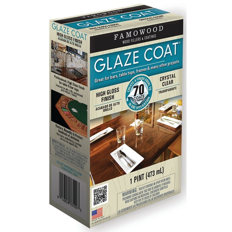 Famowood 5050060 Glaze Epoxy Coating, Liquid, Slight, Clear, 1 pt, Container