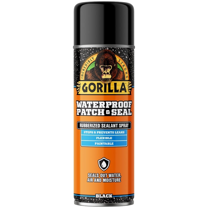 Gorilla 104052 Rubberized Spray Coating, Waterproof, Black, 16 oz, Can, Pack of 6