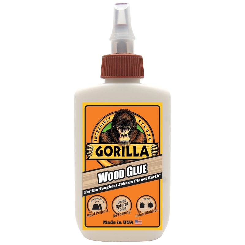Gorilla 6212001 Wood Glue, Light Tan, 118 mL Bottle