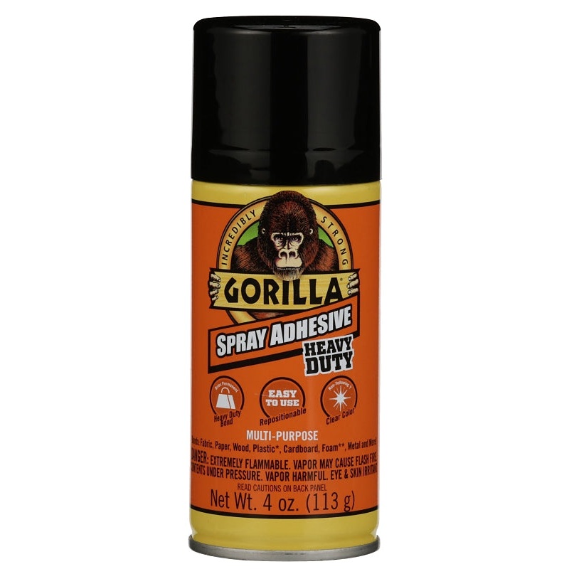 Gorilla 6346502 Spray Adhesive, Clear, 4 oz, Pack of 4