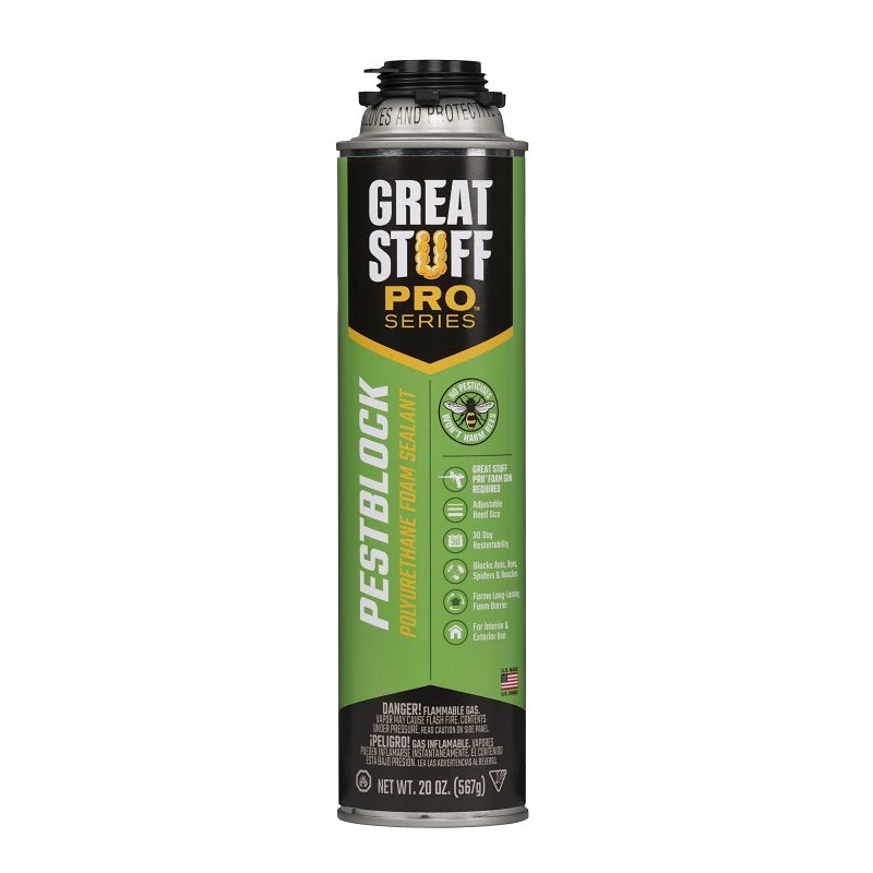 Great Stuff 11073754 Foam Sealant, Gray, 8 hr Functional Cure, 40 to 100 deg F, 20 oz, Aerosol Can