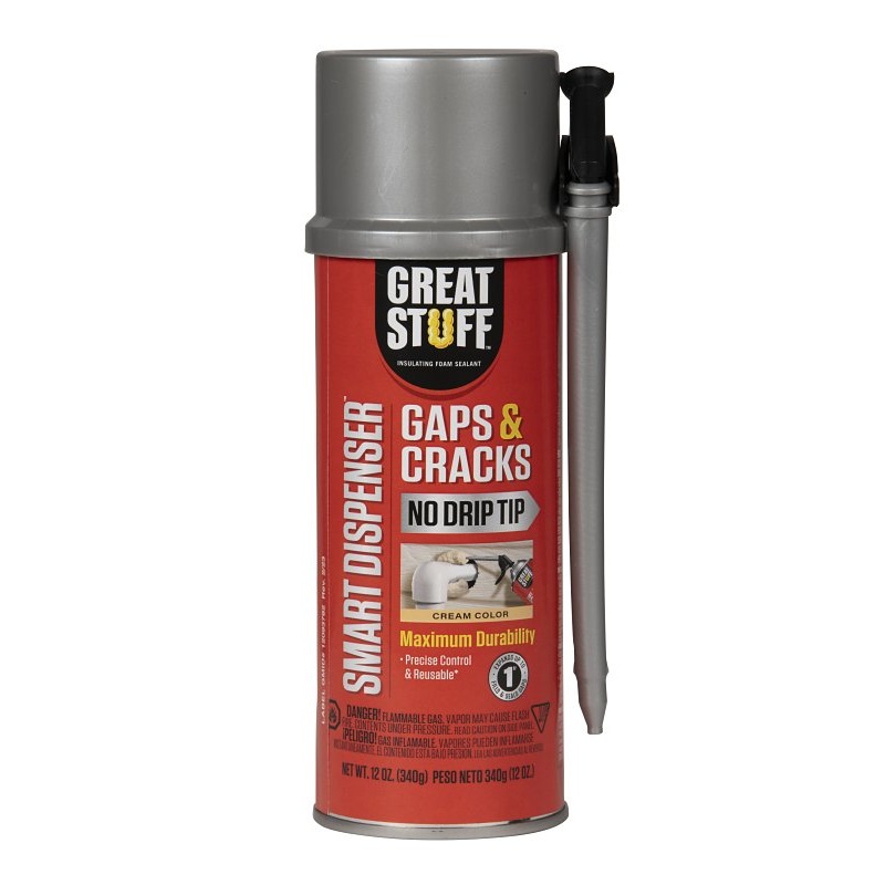 Great Stuff 99108824 Insulating Foam Sealant, Cream, 8 hr Functional Cure, 12 oz, Can