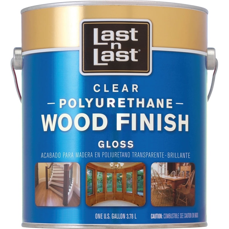 Last n Last 53501 Polyurethane Wood Finish, Gloss, Liquid, Clear, 1 gal, Can, Pack of 4