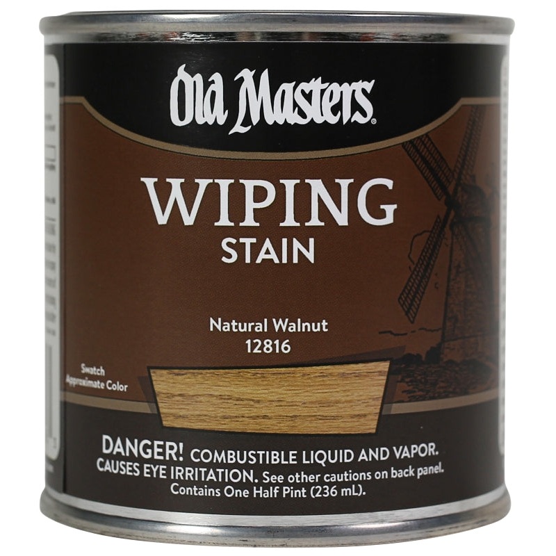 Old Masters 12816 Wiping Stain, Natural Walnut, Liquid, 0.5 pt, Can