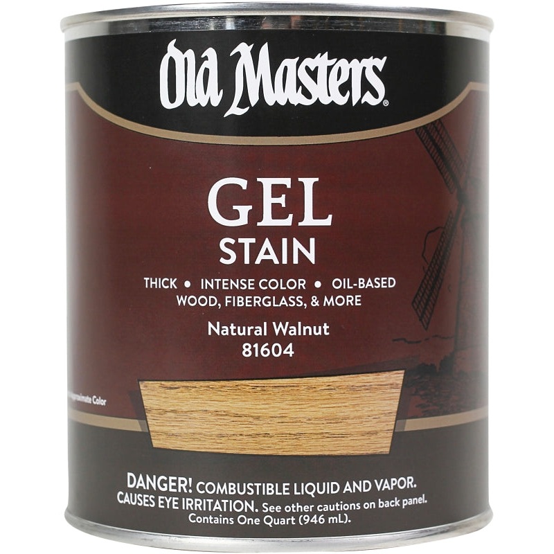 Old Masters 81604 Gel Stain, Natural Walnut, Liquid, 1 qt, Can