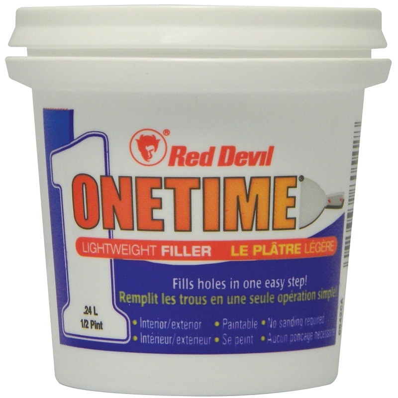 Red Devil 0542CA Spackling Compound, Latex, Oil Base, White, 0.5 pt Tub