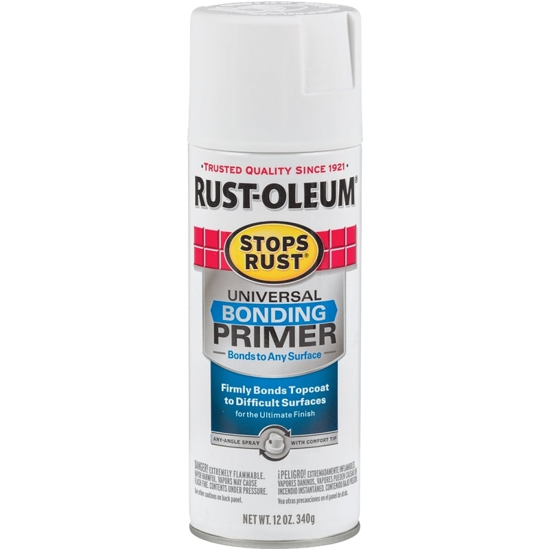 Rust-Oleum 285011 Universal Bonding Primer, White, Flat/Matte, 12 oz