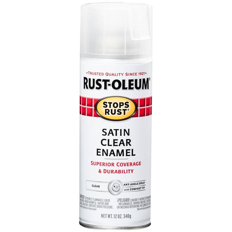 Rust-Oleum 285092 Rust Preventative Spray Paint, Satin, Clear, 12 oz, Can, Pack of 6