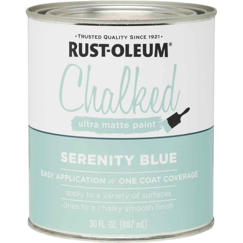 Rust-Oleum 285139 Chalk Paint, Ultra Matte, Serenity Blue, 30 oz, Pack of 2