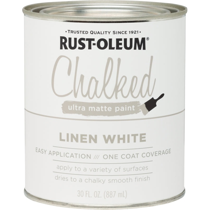 Rust-Oleum 285140 Chalk Paint, Ultra Matte, Linen White, 30 oz, Pack of 2