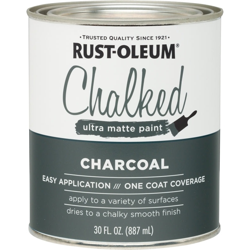 Rust-Oleum 285144 Chalk Paint, Ultra Matte, Charcoal, 30 oz, Pack of 2