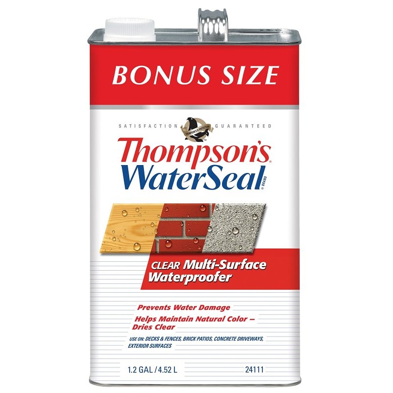 Thompson’s WaterSeal TH.024111-03 Waterproofer, Clear, 1.2 gal, Can, Pack of 4