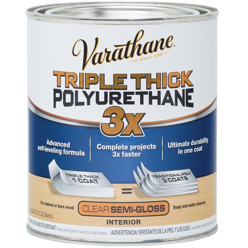 Varathane 284472 Polyurethane, Oil Base, Clear, Semi-Gloss, Liquid, 1 qt Can, 1.025 Specific Gravity, Pack of 2