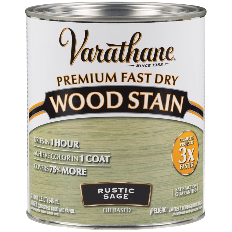 Varathane 297426 Wood Stain, Rustic Sage, Liquid, 1 qt, Can